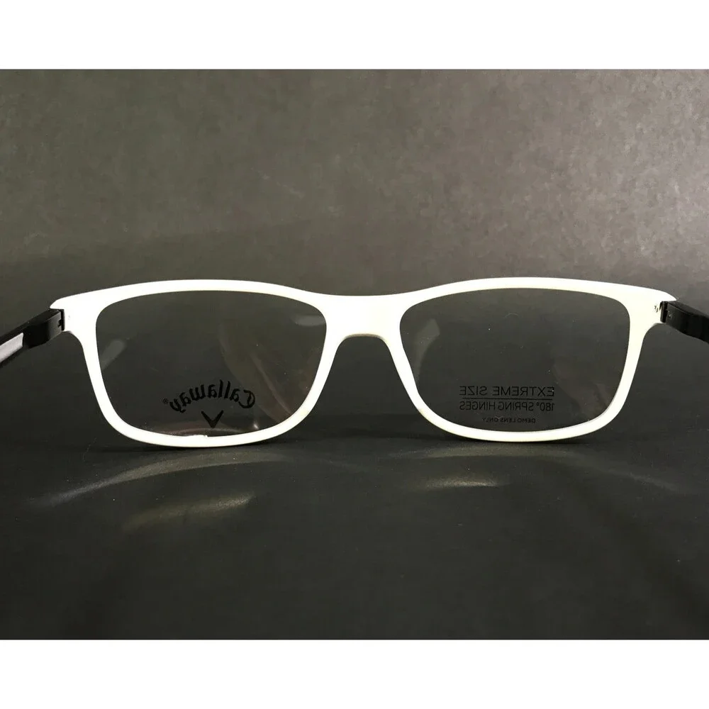 Callaway Eyeglasses Frames Greywolf BLK Black White Rectangle Full Rim 58-17-150